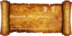 Mazurek Vászoly névjegykártya